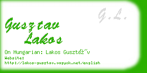 gusztav lakos business card